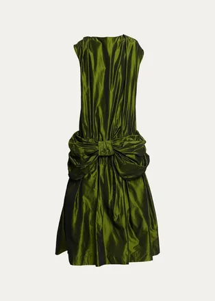 Simone Rocha Taffeta Bow Cascade Egg Maxi Dress