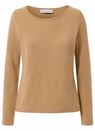 Barbara Lohmann Cashmere Womens Douce Long Sleeve Pullover In Toffee