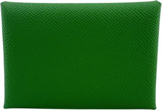 Herm&egrave;s Green Epsom Leather Coin Purse/Coin Case (Pre-Owned)