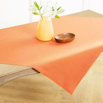 Solino Home Linen Table Throw - Narrow Stripe, 52 x 52, 52 x 52 in Pink And Orange at Nordstrom, Size Medium