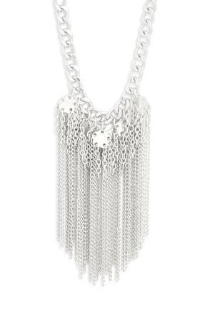 Karine Sultan Clover Chain Collar Necklace in Silver at Nordstrom Rack