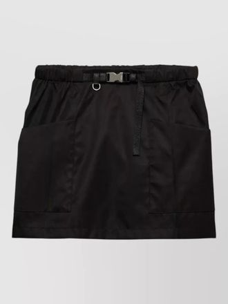 Prada re nylon skirt belt detail front pockets