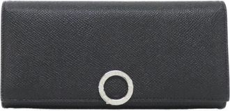 Bulgari Bvlgari Bvlgari Black Leather Long Wallet (Bi-Fold) (Pre-Owned)
