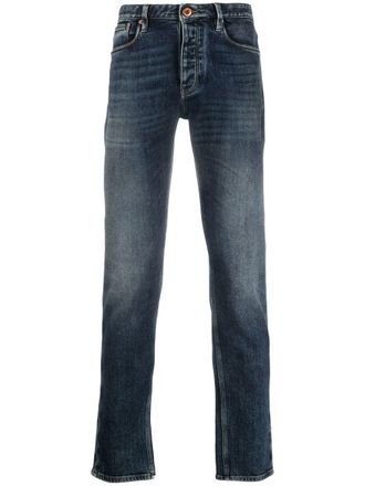 Emporio Armani Jeans dritti con effetto schiarito - Blu