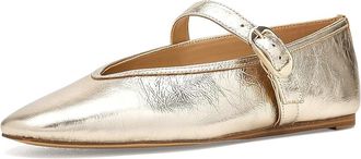 Marc Fisher Godea Womens Dress Flat Shoes Gold Leather : 7.5 M