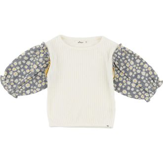 Oh Baby! Pucker Nellie Blouse-Toddler, Little Kid in Heather Grey at Nordstrom, Size 2-3T