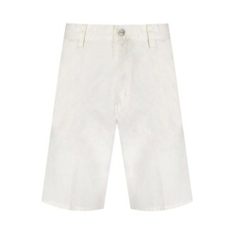 Carhartt Work in Progress Casual Shorts, male, Beige, W30, Off-White Bermuda Shorts with Knee Patch
