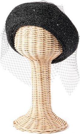 San Diego Hat Company Fishnet Veil Beret in Black at Nordstrom Rack