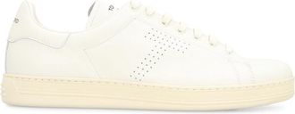 Tom Ford Korrelig leren sneakers met ronde neus - Heren - Sneakers - Wit - 41 1/2 EU - Katoen - Schoenen