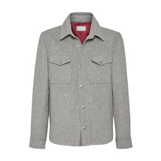 Brunello Cucinelli Light Jackets, male, Gray, L, Grey Jacket for Men