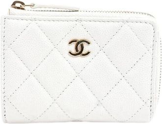 Chanel Pre-owned Wallets, female, White, Size: ONE SIZE Pre-owned Leather wallets