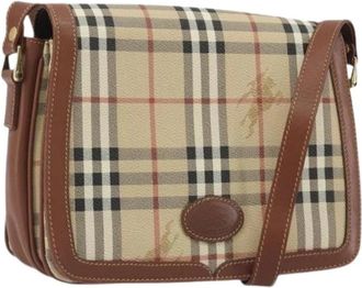 Burberry Pre-owned Shoulder Bag - Dames - Vintage Schoudertas - Beige - ONE Size - Leer - Vintage