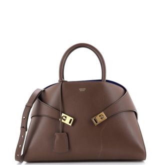 Ferragamo Hug Top Handle Bag Leather Large