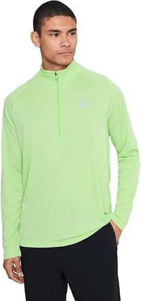 Under Armour Tech Textured 1/2 Zip Mens Sweatshirt Lumos Lime/Mod Gray : 2XL, Polyester
