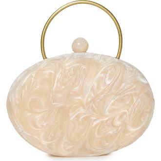 Lele Sadoughi Oval Minaudiere in Ivory Pearl 100 at Nordstrom