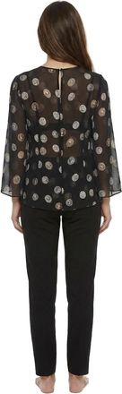 Dolce & Gabbana Silk Coin-Print Blouse - Black