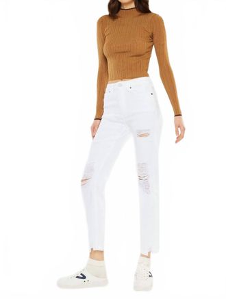 Kancan High Rise Slim Straight Jeans In White