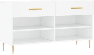 vidaXL Shoe Bench White 102x35x55 cm Engineered Wood Vidaxl