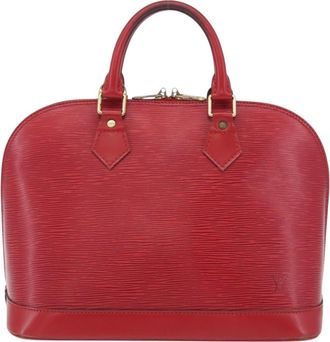 Louis Vuitton Alma Epi Leather Red Leather Handbag (Pre-Owned)