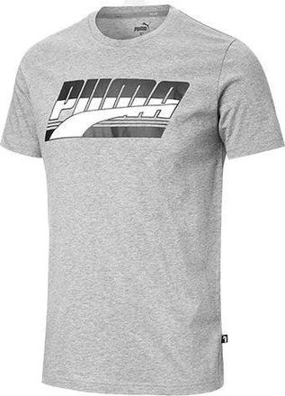 Puma Chest Large logo Printing Short Sleeve Gray 844633-03