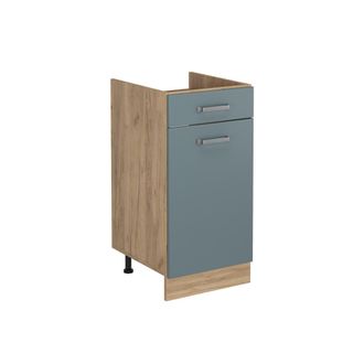 Vicco Mueble Bajo De Cocina R-line, Gris Azulado/roble Dorado, 40 Cm Sin Encimera, Vicco