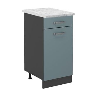 Vicco Mueble Bajo De Cocina R-line, Gris Azulado, 40 Cm Et M&aacute;rmol