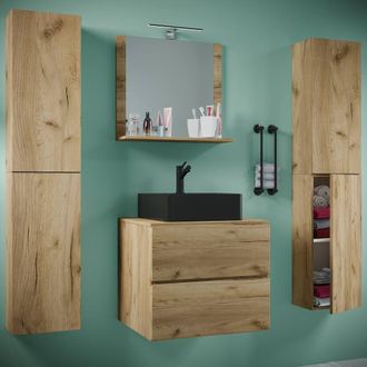 VCM 5 pcs. washbasin bath 60 cmLendas XL in Light Oak