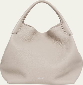 Loro Piana Large Bale Fine-Grain Leather Bag
