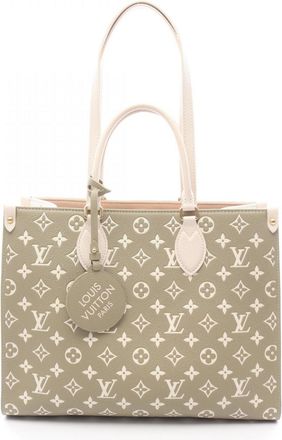 Louis Vuitton Cream Ivory Khaki Monogram Empreinte Tote Bag (Pre-Owned)