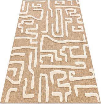 RugsX Rugsx - Spark 0711a Alfombra Beige / Crema - Laberinto, Sisal, Estructural Beige 180x270 Cm