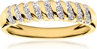 Ross-Simons Lab-Grown Diamond Striped Ring in 18kt Gold Over Sterling