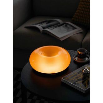 OEM Aplique De Pared Led Naranja Con Forma De Donut - Cristal Y Hierro - Luz Tricolor - 25w - Dise&ntilde;o N&oacute;rdico Para Dormitorio Y Oficina -crezuo