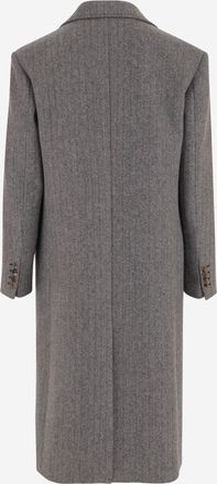 Valentino Mens Single-Breasted Virgin Wool Coat White-Black White/black