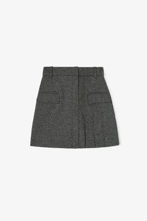 Ganni Black Grey Suiting Mini Skirt