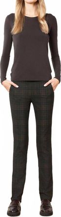 Avenue Montaigne Womens Heritage Plaid Straight Leg Pants In Chocolate Multi