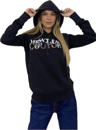 Versace Jeans Couture Trainingsshirt- Comfortabele en Stijlvolle Hoodie voor Vrouwen - Dames - Hoodies - Zwart - S - Hoodies & sweatvesten