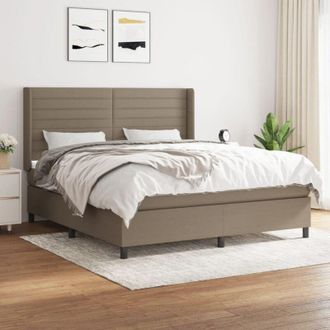 vidaXL Vidaxl - Cama Box Spring Con Colch&oacute;n Tela Gris Taupe 160x200 Cm