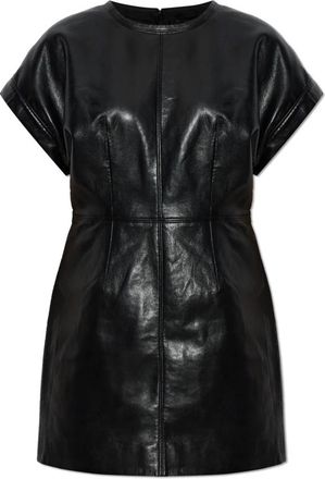 Anine Bing Kleedjes, Dames, Zwart, S, Leer, Zelie Jurk