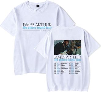 Generic Jame Arthur The Pisces World Tour Print T-Shirt Men Women O-Neck Fashionable Short Sleeve (White,M)