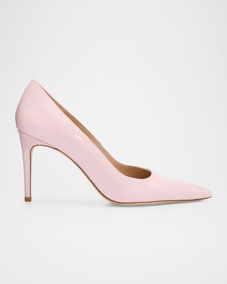 Stuart Weitzman 85mm Stuart Power Patent Leather Pumps