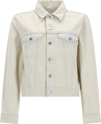 A.P.C. White Solid Shirt Collar Jacket