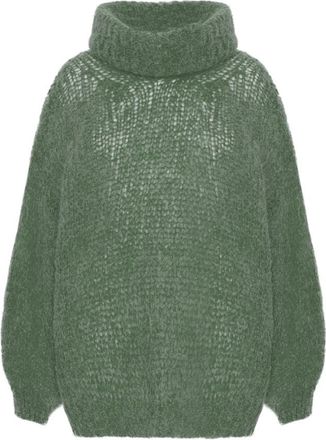 Americandreams Pepper Roll Neck Alpaca Pullover - Dames - Coltruien - Groen - ONE Size - Wol - Truien & Vesten