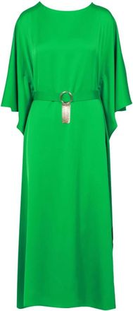 Simona Corsellini Maxi Kleedjes - Dames - Casual kleedjes - Groen - S - Satijn - Kleedjes