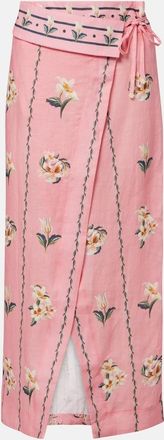 Agua Bendita Tierra floral linen beach cover-up