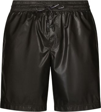Dolce & Gabbana logo-print drawstring swim shorts - men - Elastane/Polyamide/Polyester - 7 - Black