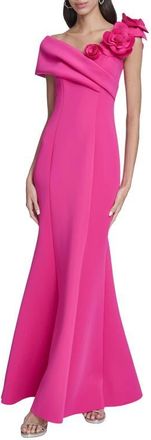Eliza J Floral Off the Shoulder Mermaid Gown in Lipstick at Nordstrom, Size 12