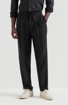 Brunello Cucinelli Trousers with drawstring in Black at Nordstrom, Size 52 It
