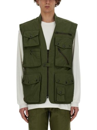 Needles Utility Vest With Multiple Pockets And Zip Closure