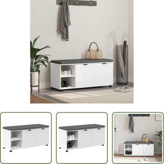 vidaXL Panchina moderna - Panca per ingresso con cuscino Bianco 100 x 38 x 46 cm