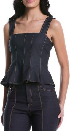 Shelli Segal Bustier Peplum Top in Dark Indigo at Nordstrom Rack, Size X-Large